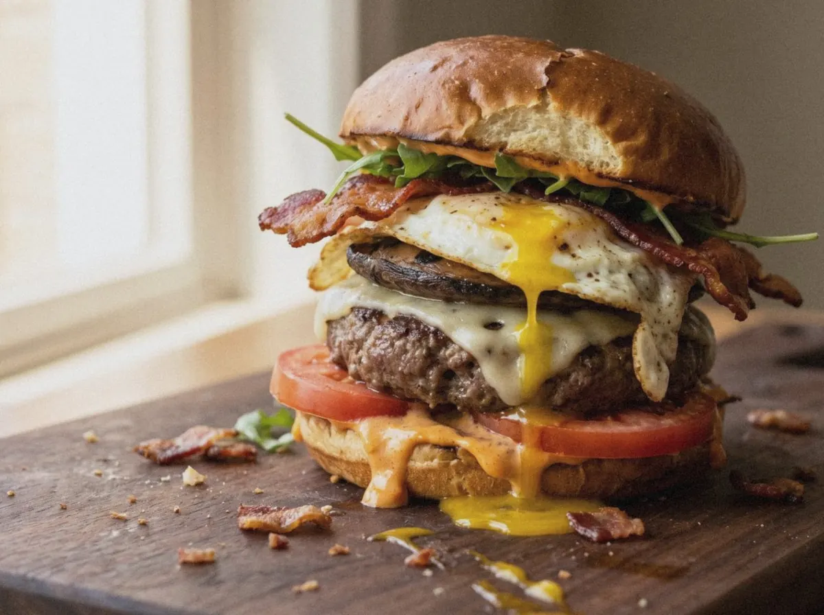 AI illustration of this burger, made from its recipe description